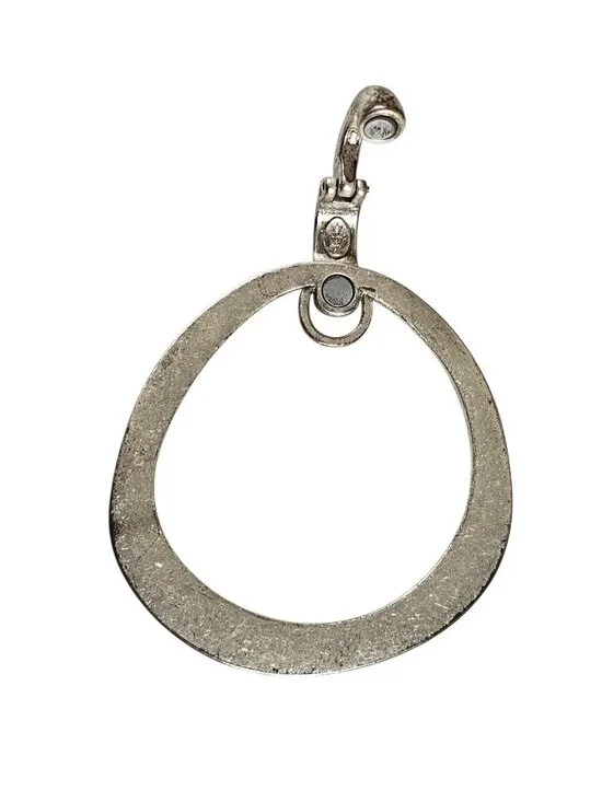 Premier Designs Silver Tone Open Circle Pendant Necklace Multi Strand Black Cord - Picture 6 of 8